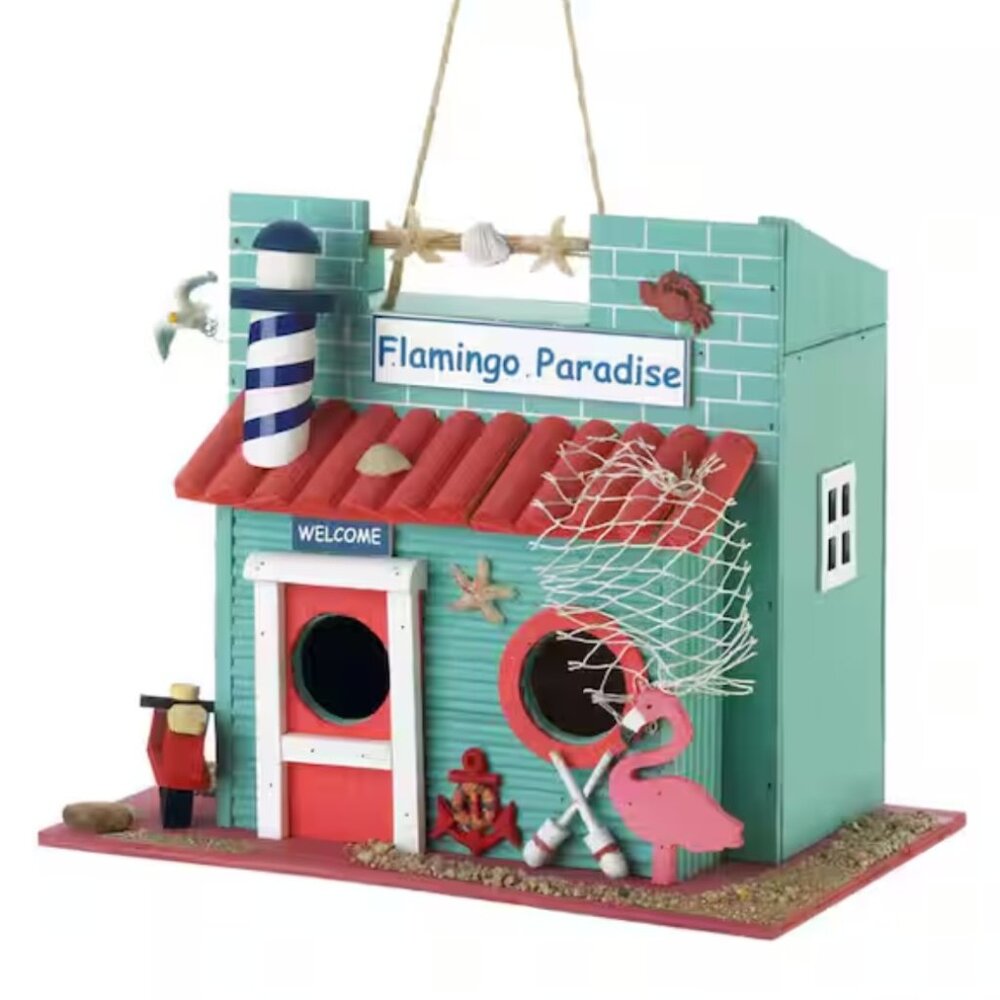 Flamingo Paradise Birdhouse